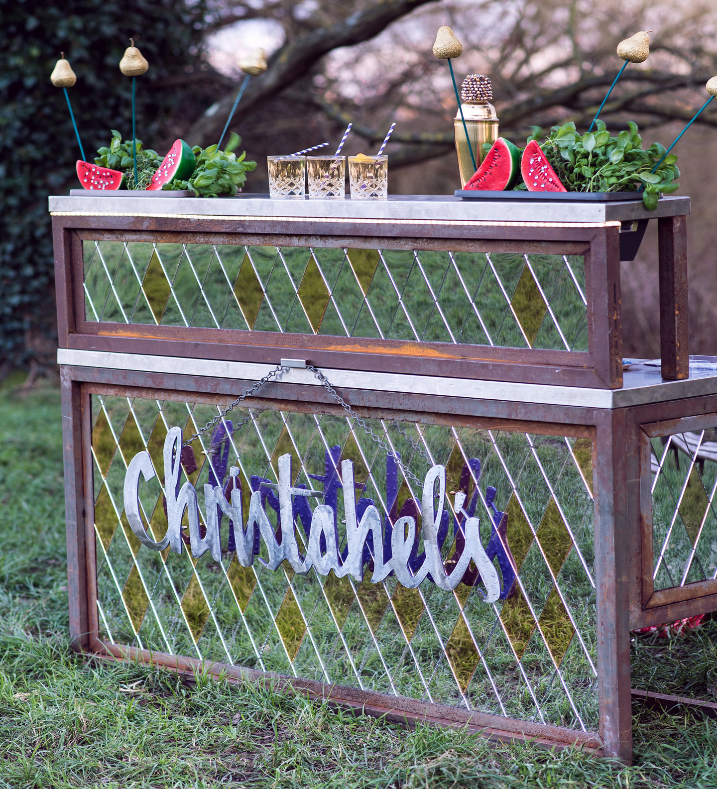 christabel's metal mobile cocktail bar