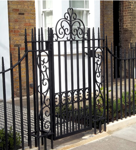 ornamental metal gate and railing